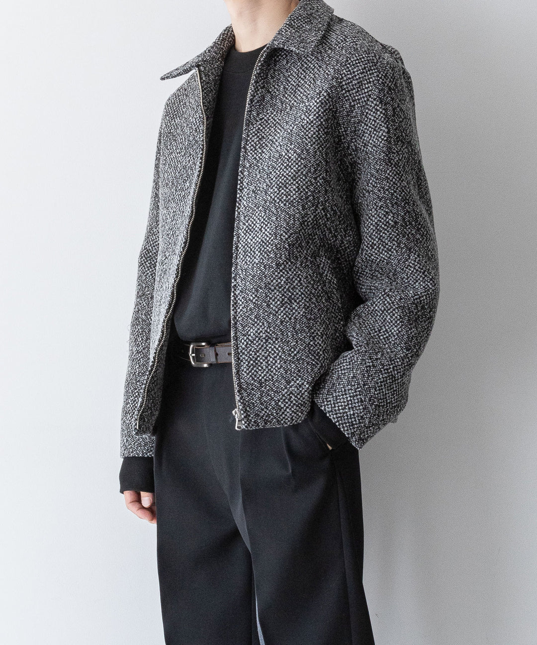 INTÉRIM インテリム 23AW LIMITED BIG DOT DONEGAL HARRINGTON JACKET - GRAY DOTS sessionセッション福岡セレクトショップ 公式通販サイト