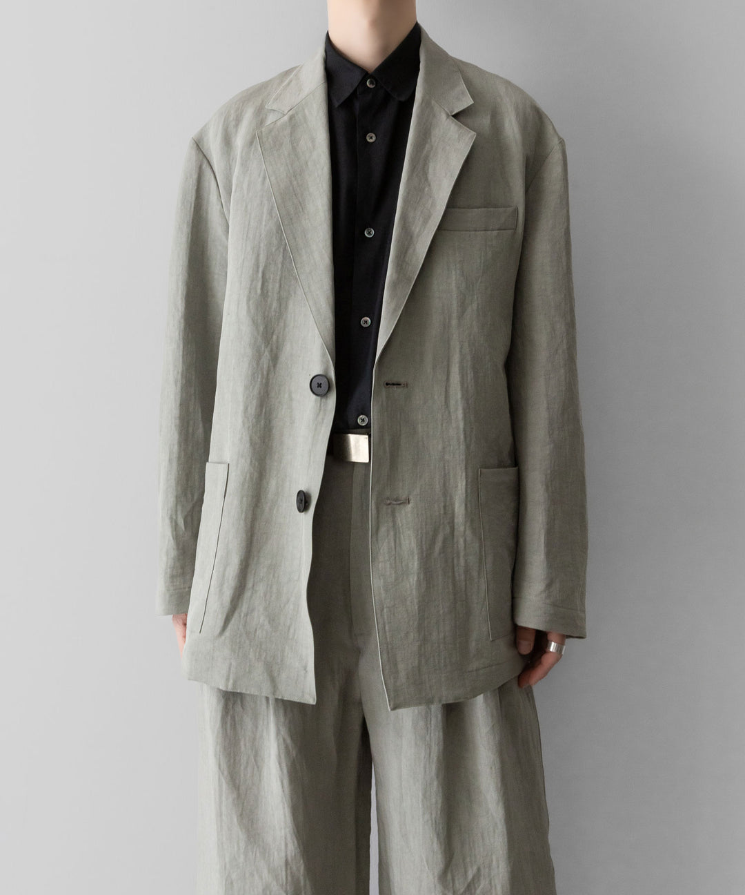 ssstein(シュタイン)のLI/NY POPLIN SINGLE BREASTED JACKET - BEIGE GREYの公式通販サイトsession福岡セレクトショップ
