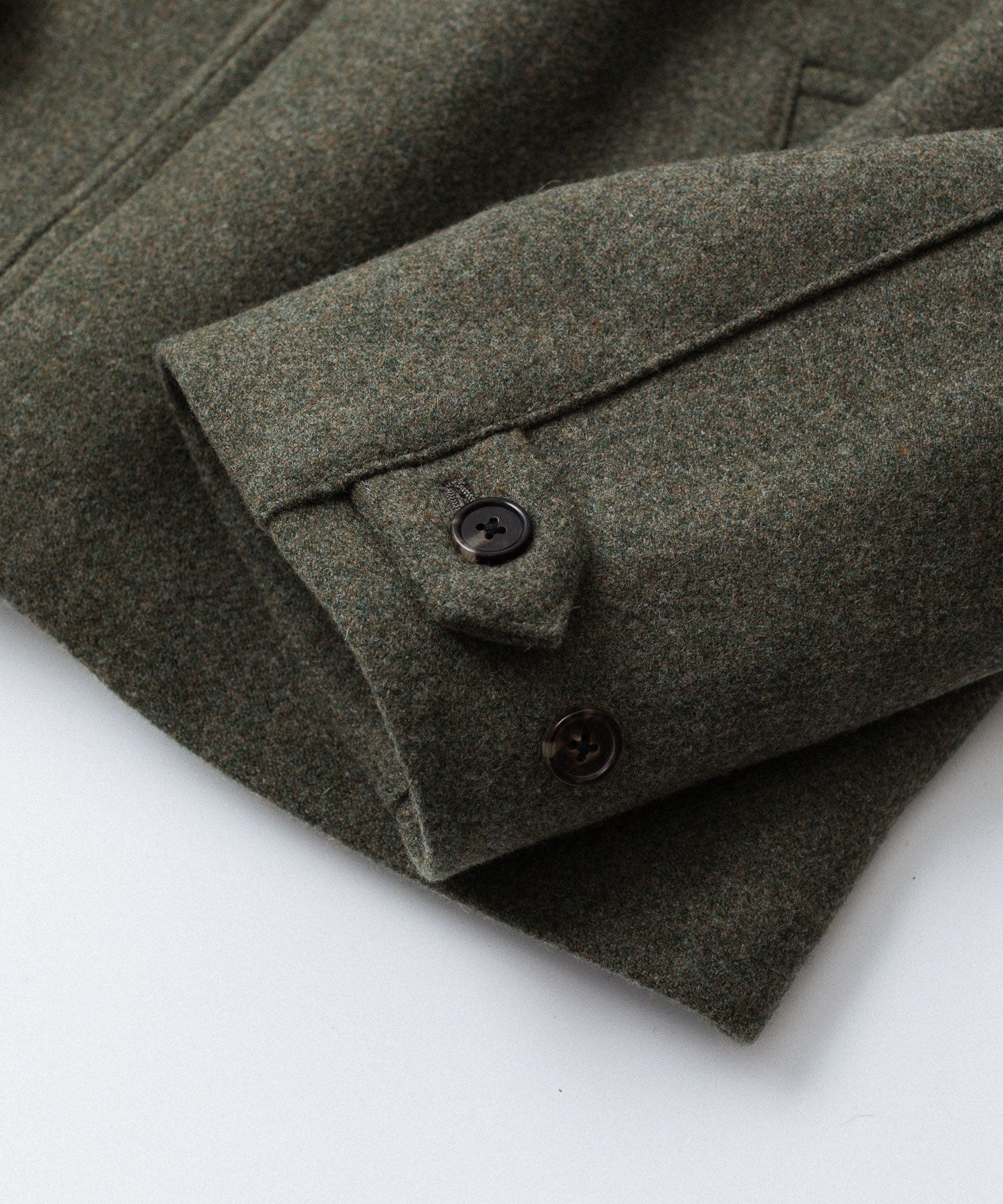 INTÉRIM - インテリムのHEAVY DOUBLE FACED MELANGE WOOL FELT DEAD STOCK LEATHER COLLAR HARRINGTON JACKETのSAGE公式通販サイトsession福岡セレクトショップ