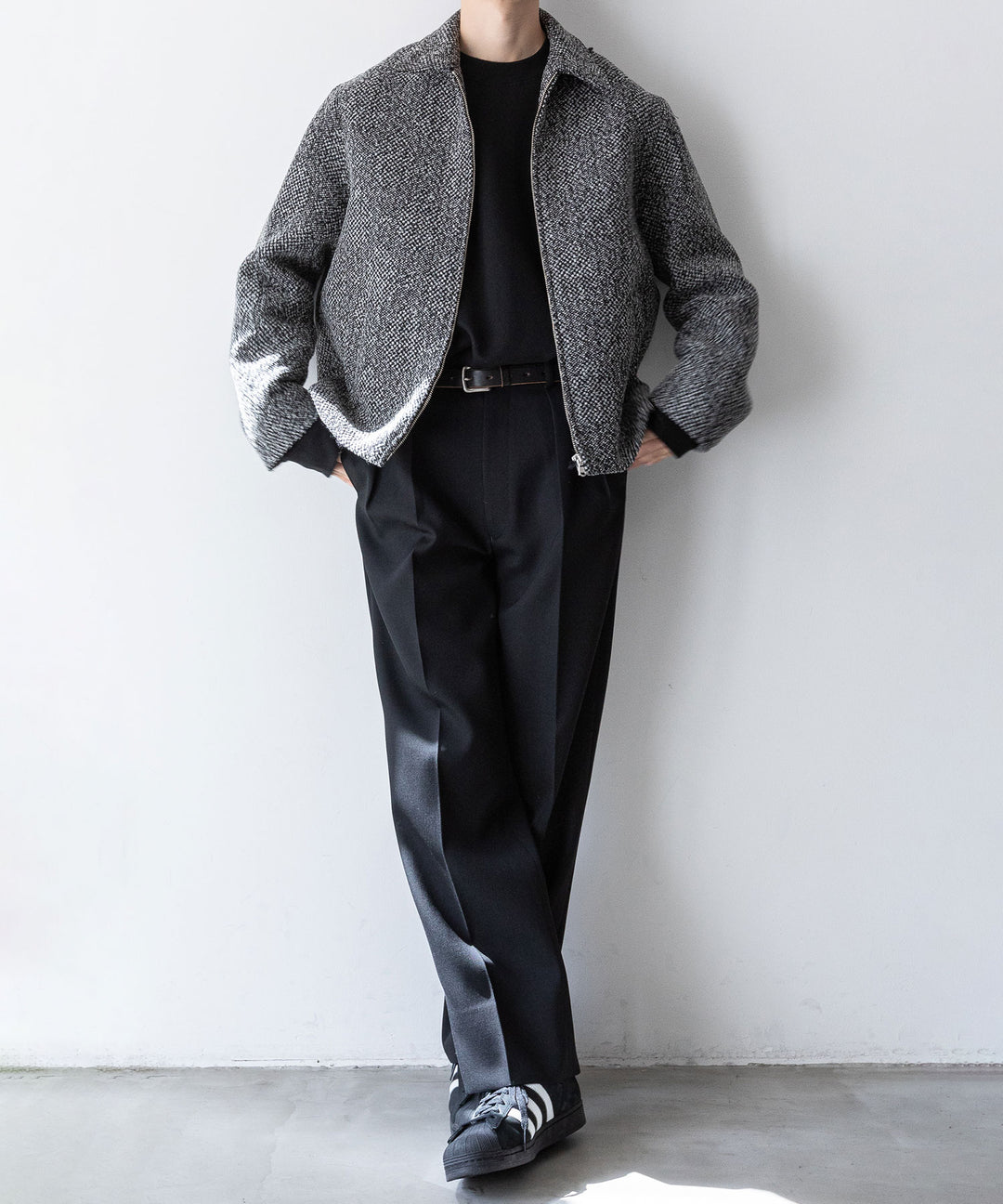 INTÉRIM インテリム 23AW LIMITED BIG DOT DONEGAL HARRINGTON JACKET - GRAY DOTS sessionセッション福岡セレクトショップ 公式通販サイト