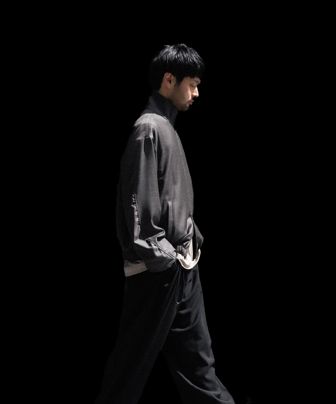 ssstein(シュタイン)のEXTRA FINE WOOL SHIRRED LIGHT ZIP JACKET - BROWN GREYの公式通販サイトsession福岡セレクトショップ