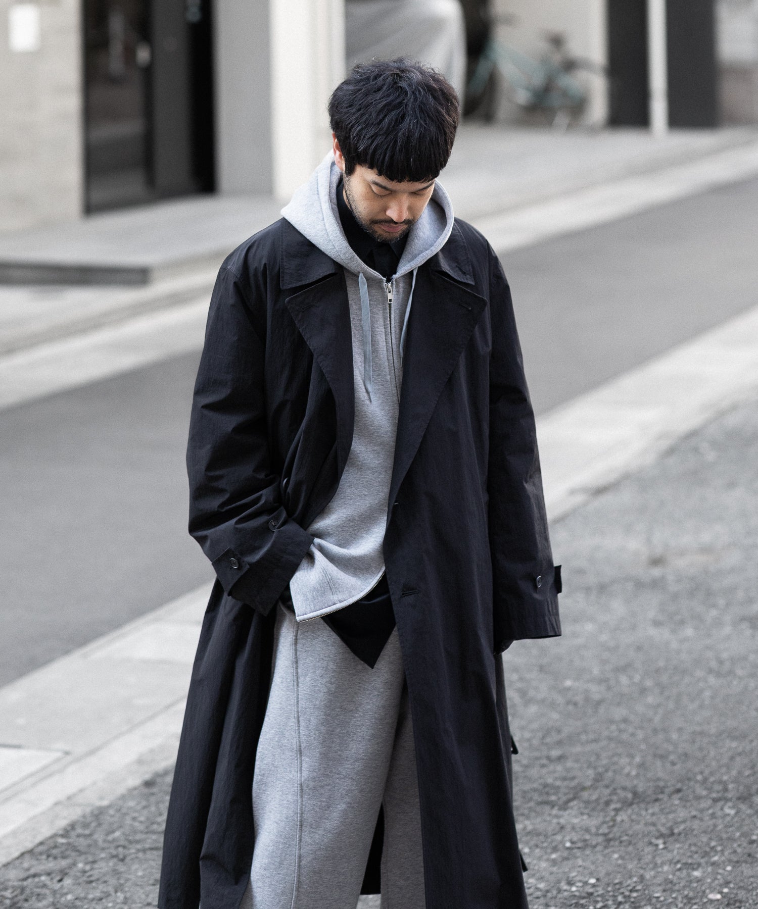 ssstein(シュタイン)のWINDPROOF NYLON DOUBLE BREASTED COAT - BLACK 公式通販サイトsession福岡セレクトショップ