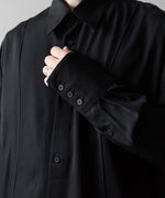 画像をギャラリービューアに読み込む,  ANTHEM Aアンセムエー のVISCOSE TWILL SHAPE LINE SHIRT - BLACKの公式通販サイトsession福岡セレクトショップ
