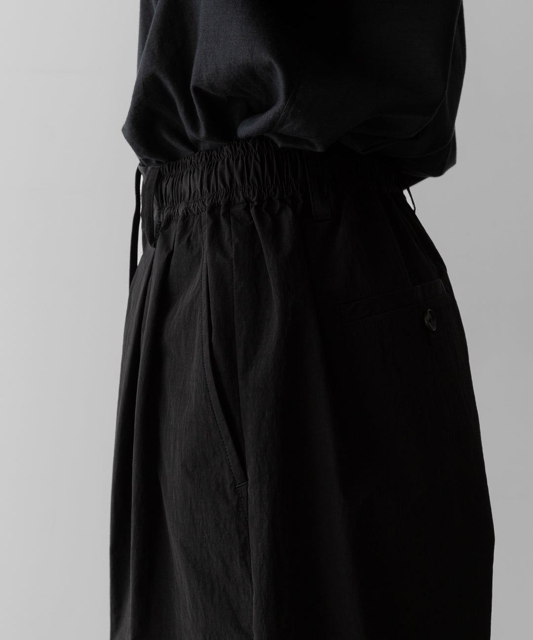 ssstein(シュタイン)のWINDPROOF NYLON WIDE EASY SHORT TROUSERS - BLACKの公式通販サイトsession福岡セレクトショップ