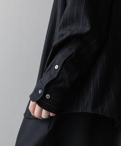 KANEMASA PHIL. カネマサフィルの36G IDEAL WOOL STRIPE SHIRT - BLACK SPの公式通販サイトsession福岡セレクトショップ