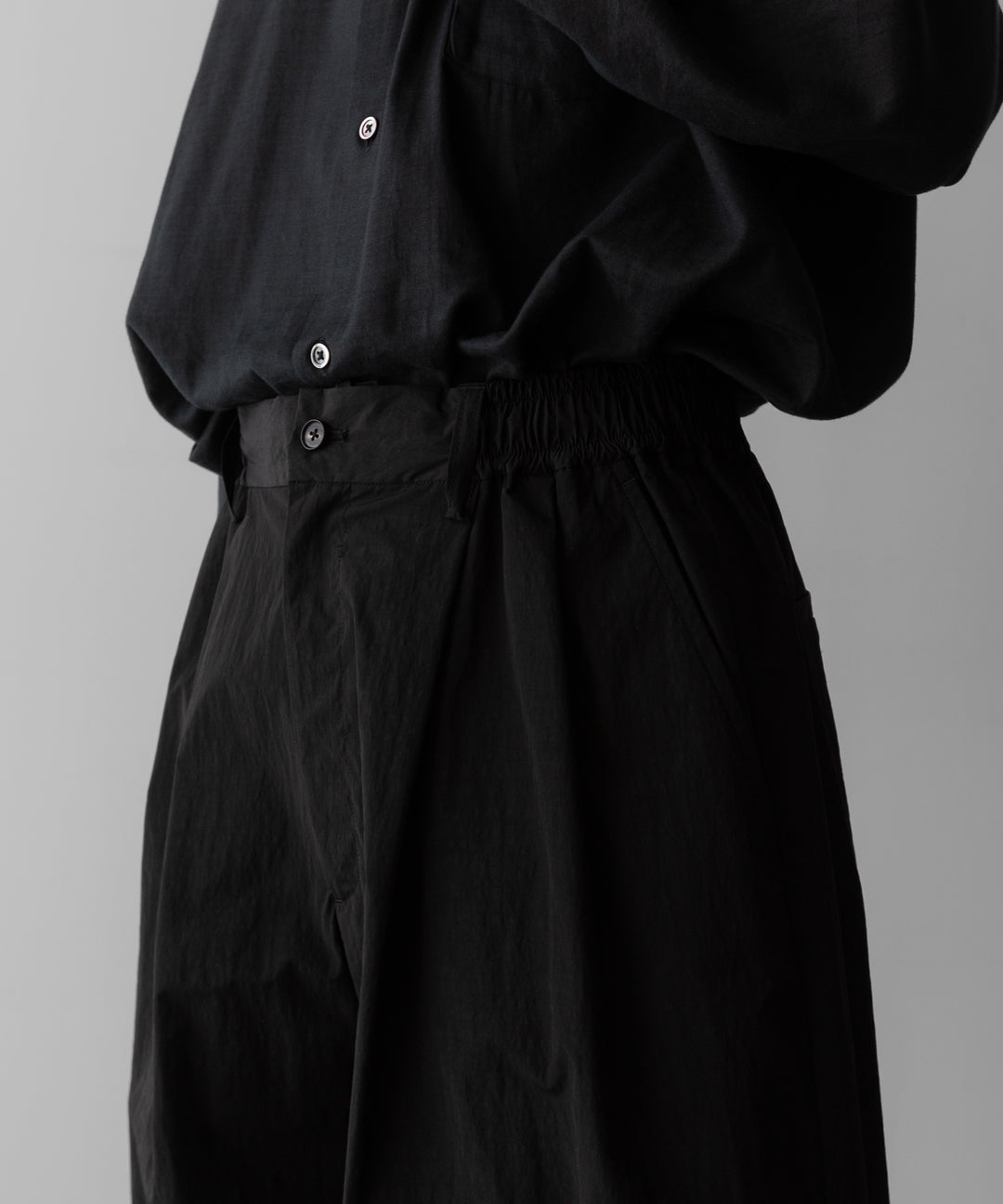 ssstein(シュタイン)のWINDPROOF NYLON WIDE EASY SHORT TROUSERS - BLACKの公式通販サイトsession福岡セレクトショップ
