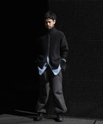 画像をギャラリービューアに読み込む, Exclusive【 VEIN 】SHAGGY KNIT DRIVERS JACKET - BLACK
