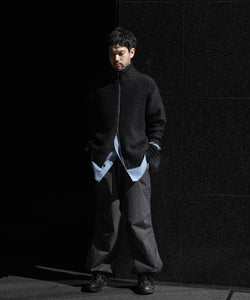 Exclusive【 VEIN 】SHAGGY KNIT DRIVERS JACKET - BLACK