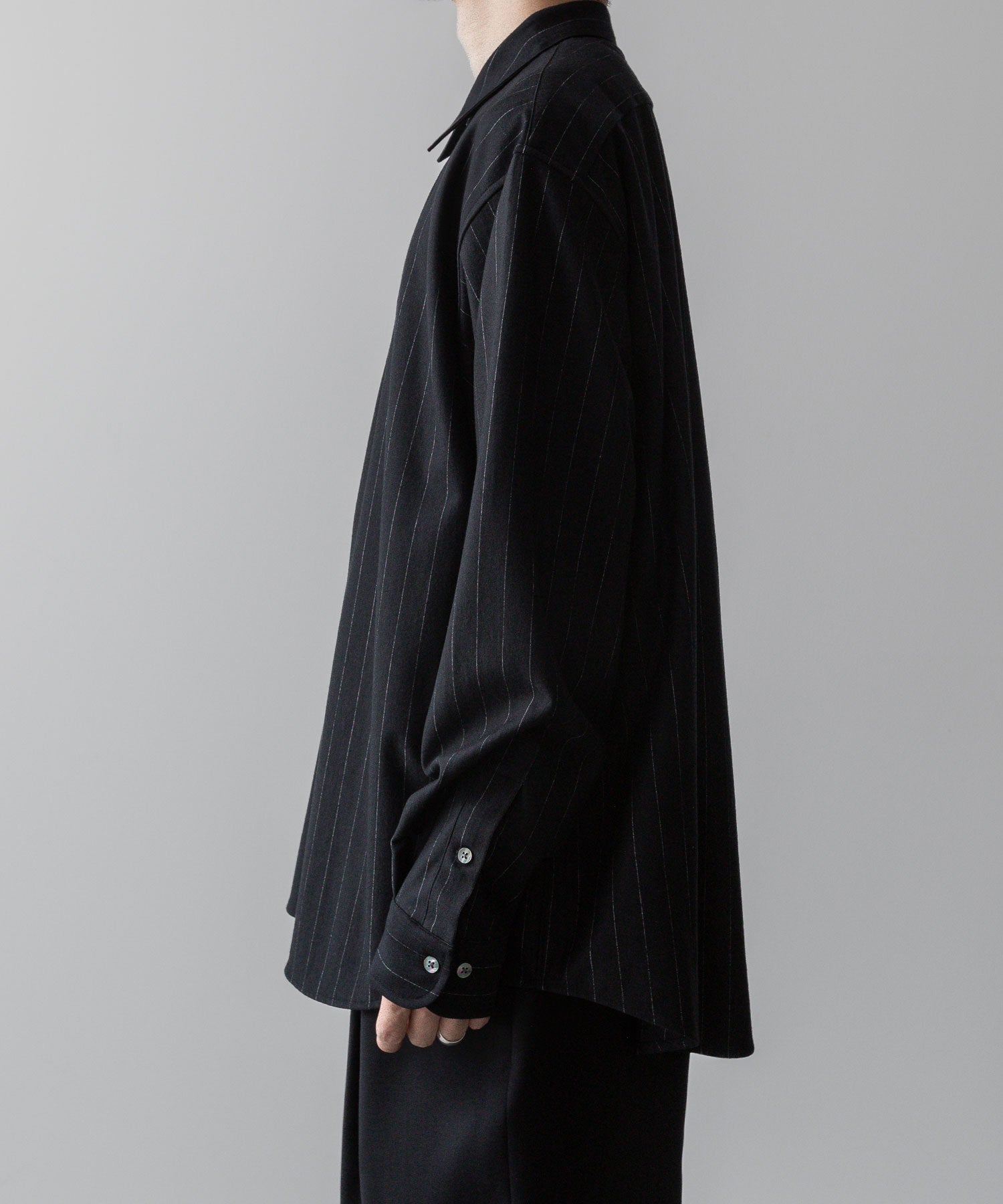 KANEMASA PHIL. カネマサフィルの36G IDEAL WOOL STRIPE SHIRT - BLACK SPの公式通販サイトsession福岡セレクトショップ