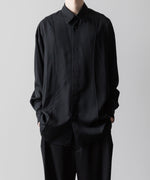 画像をギャラリービューアに読み込む,  ANTHEM Aアンセムエー のVISCOSE TWILL SHAPE LINE SHIRT - BLACKの公式通販サイトsession福岡セレクトショップ
