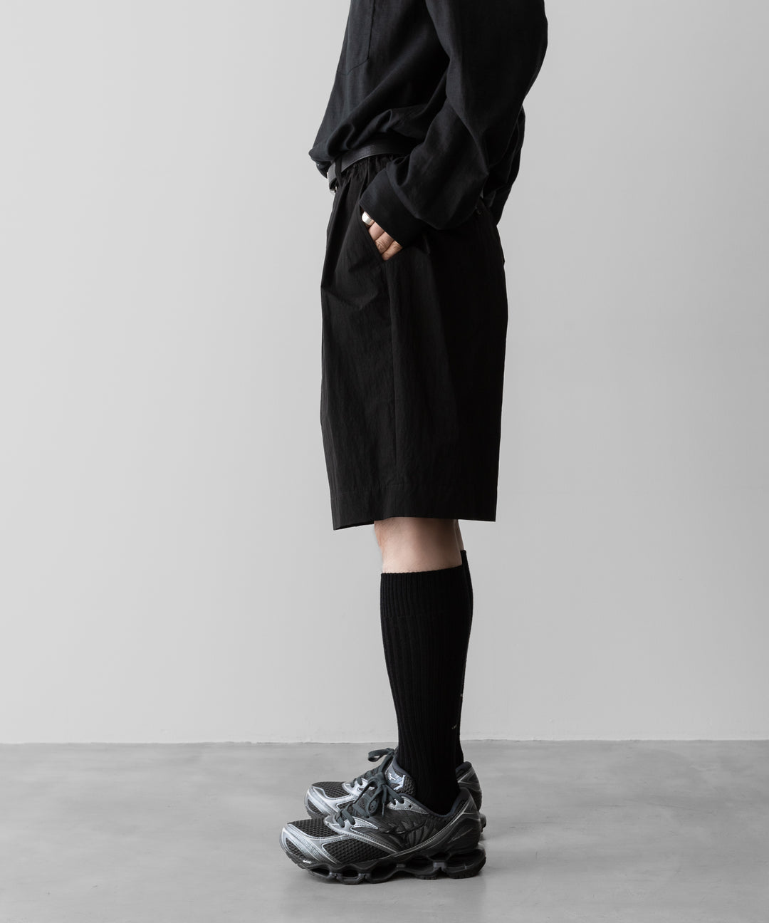 ssstein(シュタイン)のWINDPROOF NYLON WIDE EASY SHORT TROUSERS - BLACKの公式通販サイトsession福岡セレクトショップ