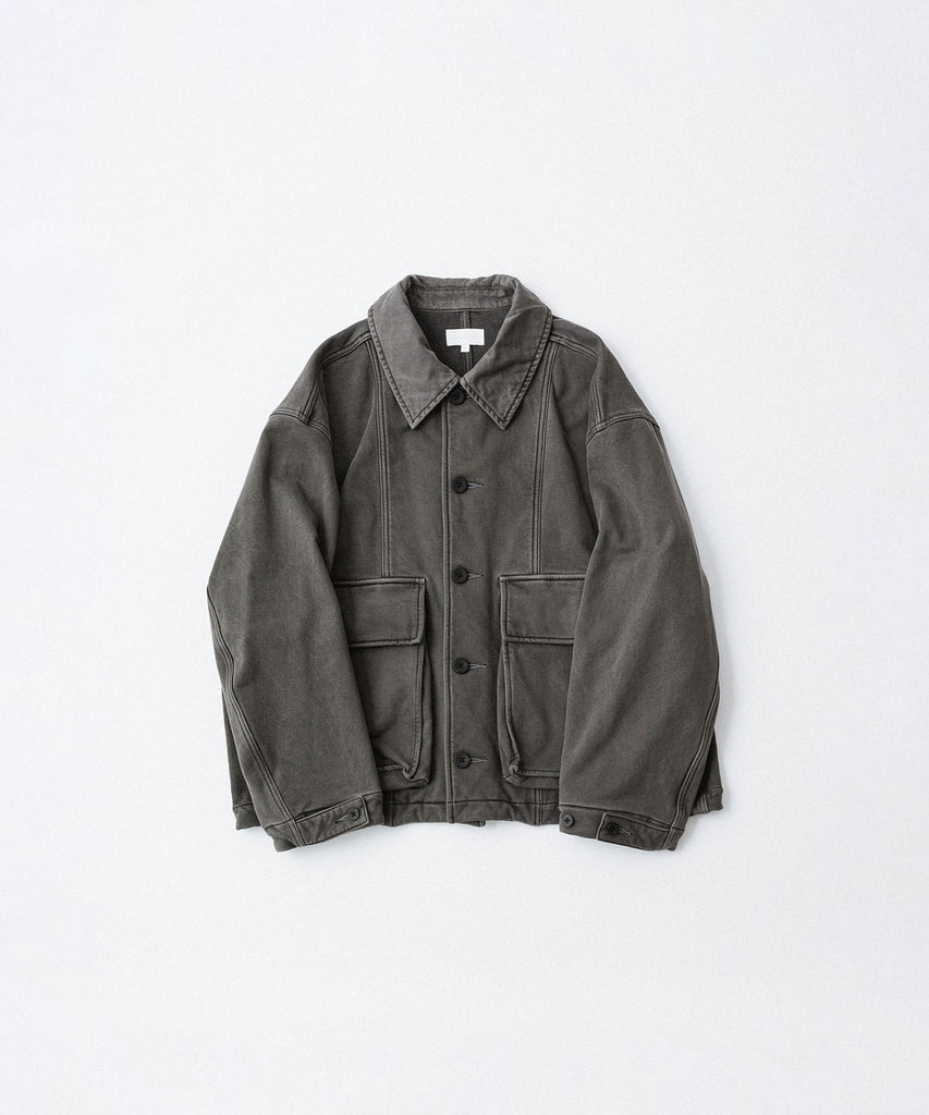 KANEMASA PHIL.】36G FINE SWEAT WORK JACKET - CHARCOAL PIGMENT