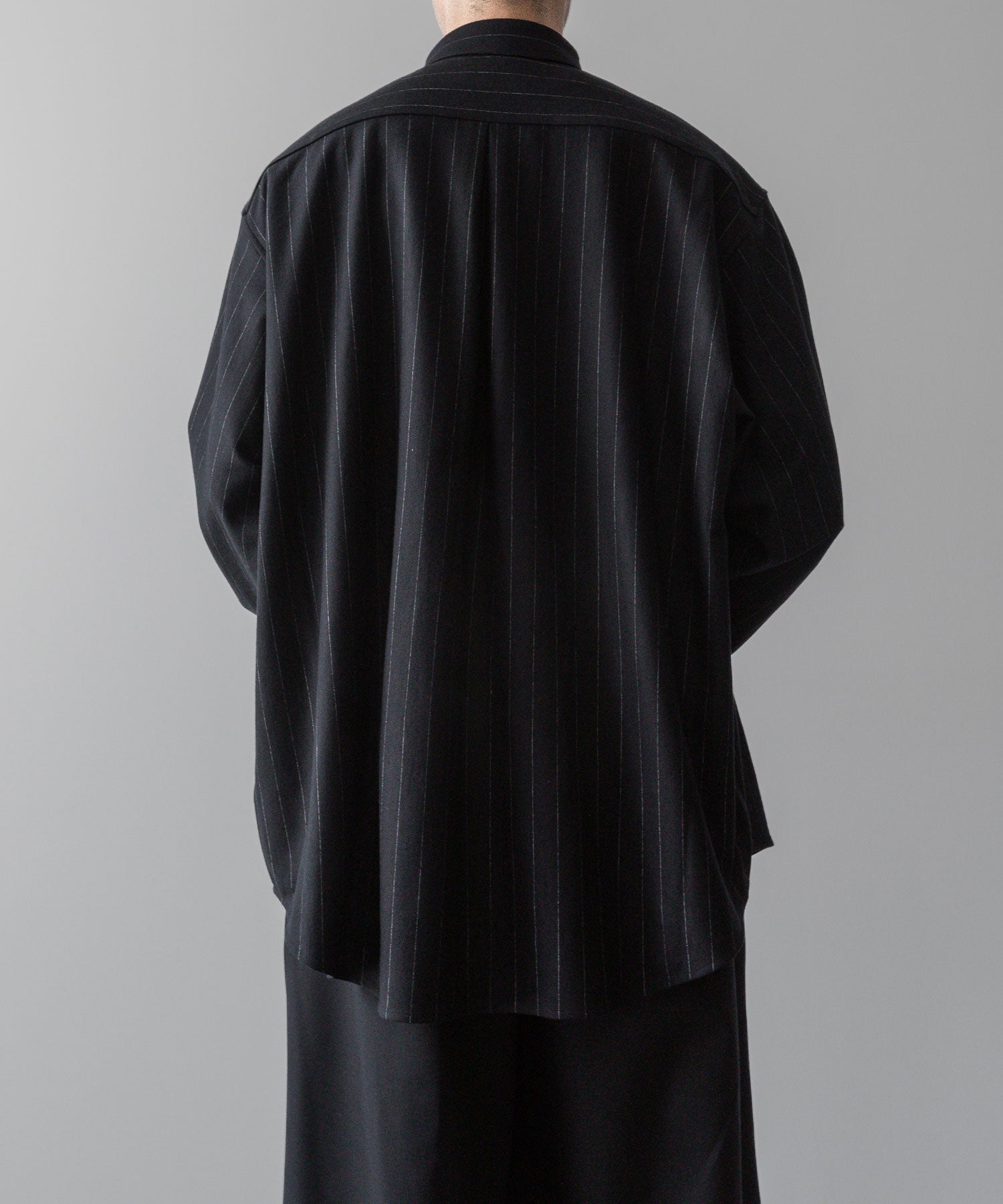 KANEMASA PHIL. カネマサフィルの36G IDEAL WOOL STRIPE SHIRT - BLACK SPの公式通販サイトsession福岡セレクトショップ