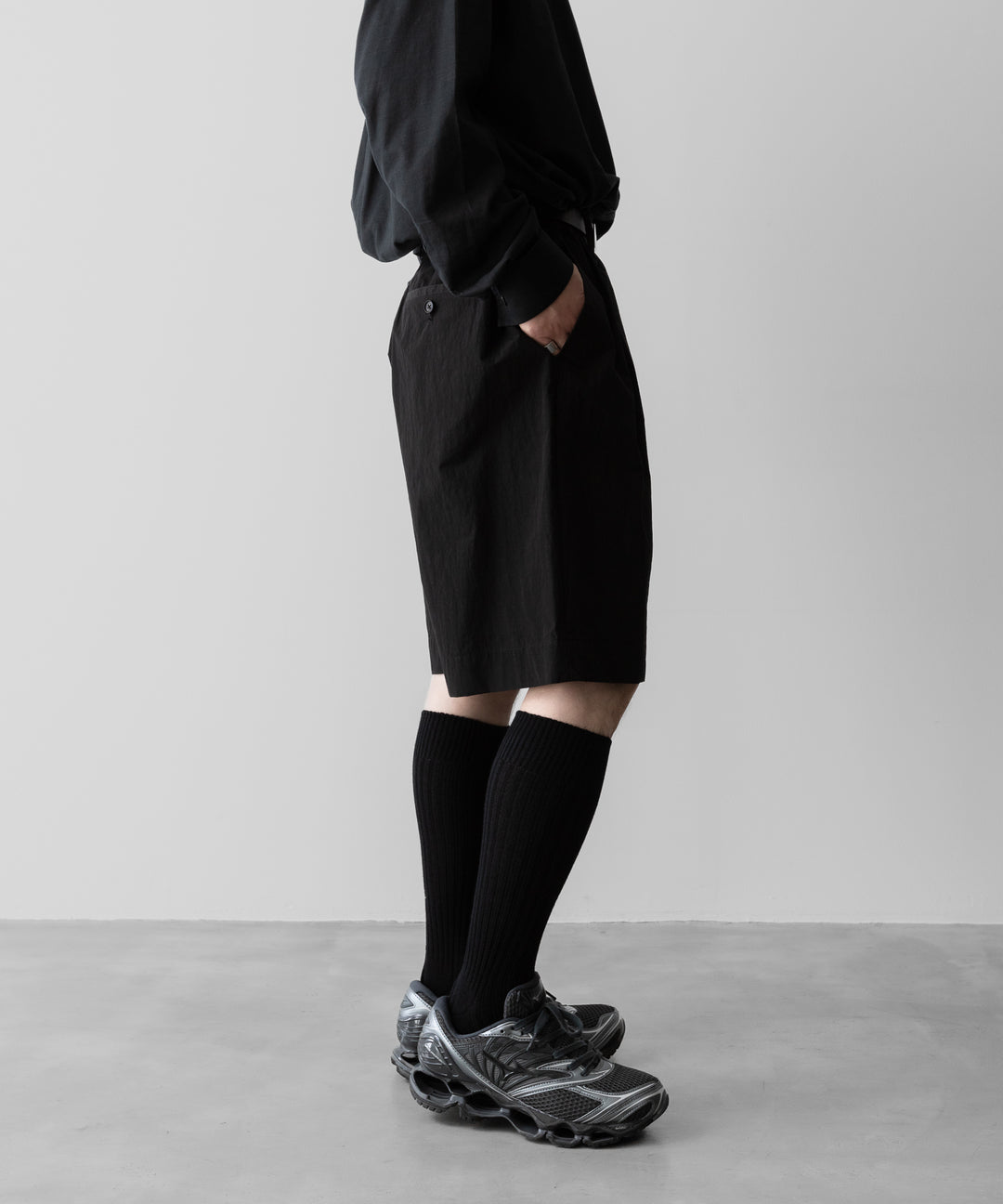 ssstein(シュタイン)のWINDPROOF NYLON WIDE EASY SHORT TROUSERS - BLACKの公式通販サイトsession福岡セレクトショップ