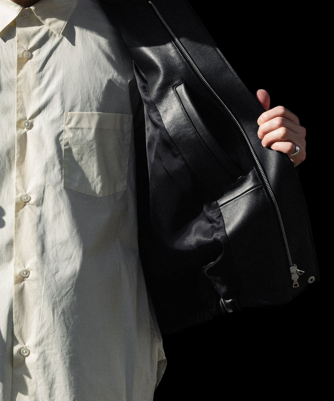 ssstein(シュタイン)のSHEEP LEATHER ZIP SHORT JACKET - BLACKの公式通販サイトsession福岡セレクトショップ