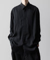 【ANTHEM A】VISCOSE TWILL SHAPE LINE SHIRT - BLACK