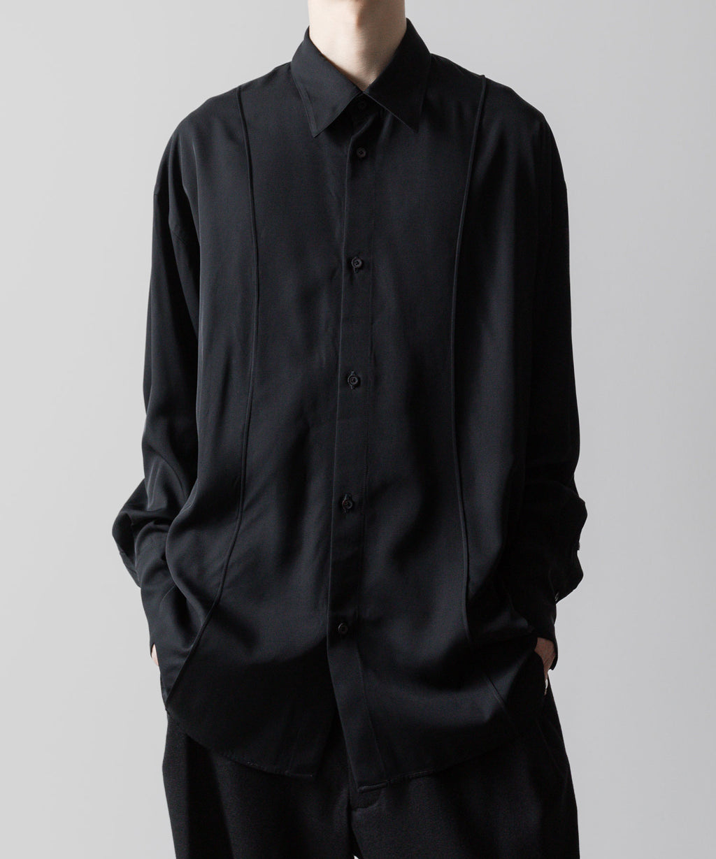 ANTHEM A-アンセムエーのVISCOSE TWILL SHAPE LINE SHIRTのBLACK公式通販サイトsession福岡セレクトショップ