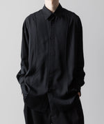 画像をギャラリービューアに読み込む, ANTHEM A-アンセムエーのVISCOSE TWILL SHAPE LINE SHIRTのBLACK公式通販サイトsession福岡セレクトショップ
