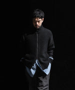 画像をギャラリービューアに読み込む, Exclusive【 VEIN 】SHAGGY KNIT DRIVERS JACKET - BLACK
