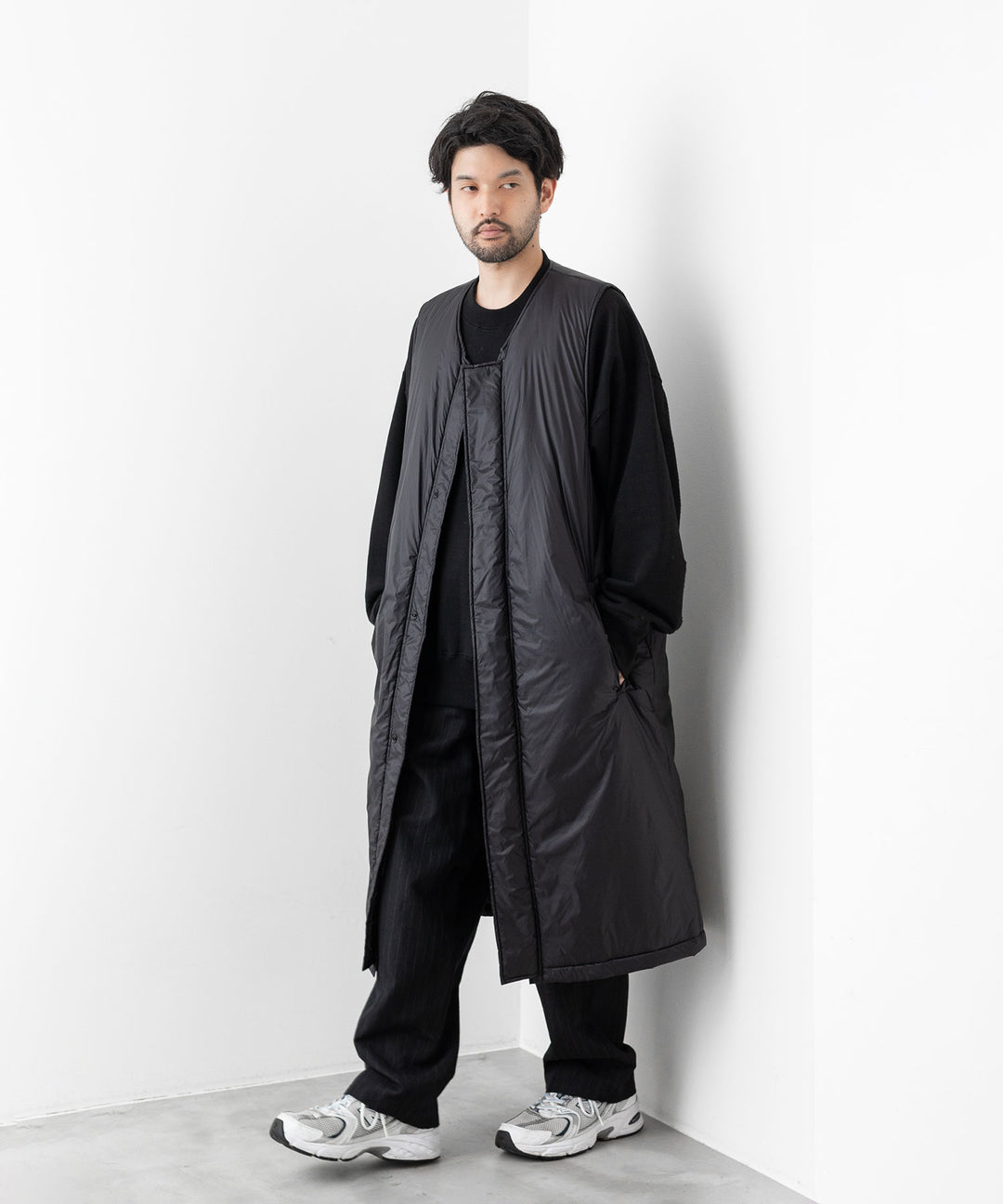 stein(シュタイン)の23AWコレクションPADDED MILITARY LONG VESTのBLACK