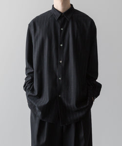 KANEMASA PHIL. カネマサフィルの36G IDEAL WOOL STRIPE SHIRT - BLACK SPの公式通販サイトsession福岡セレクトショップ