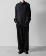 画像をギャラリービューアに読み込む,  ANTHEM Aアンセムエー のVISCOSE TWILL SHAPE LINE SHIRT - BLACKの公式通販サイトsession福岡セレクトショップ
