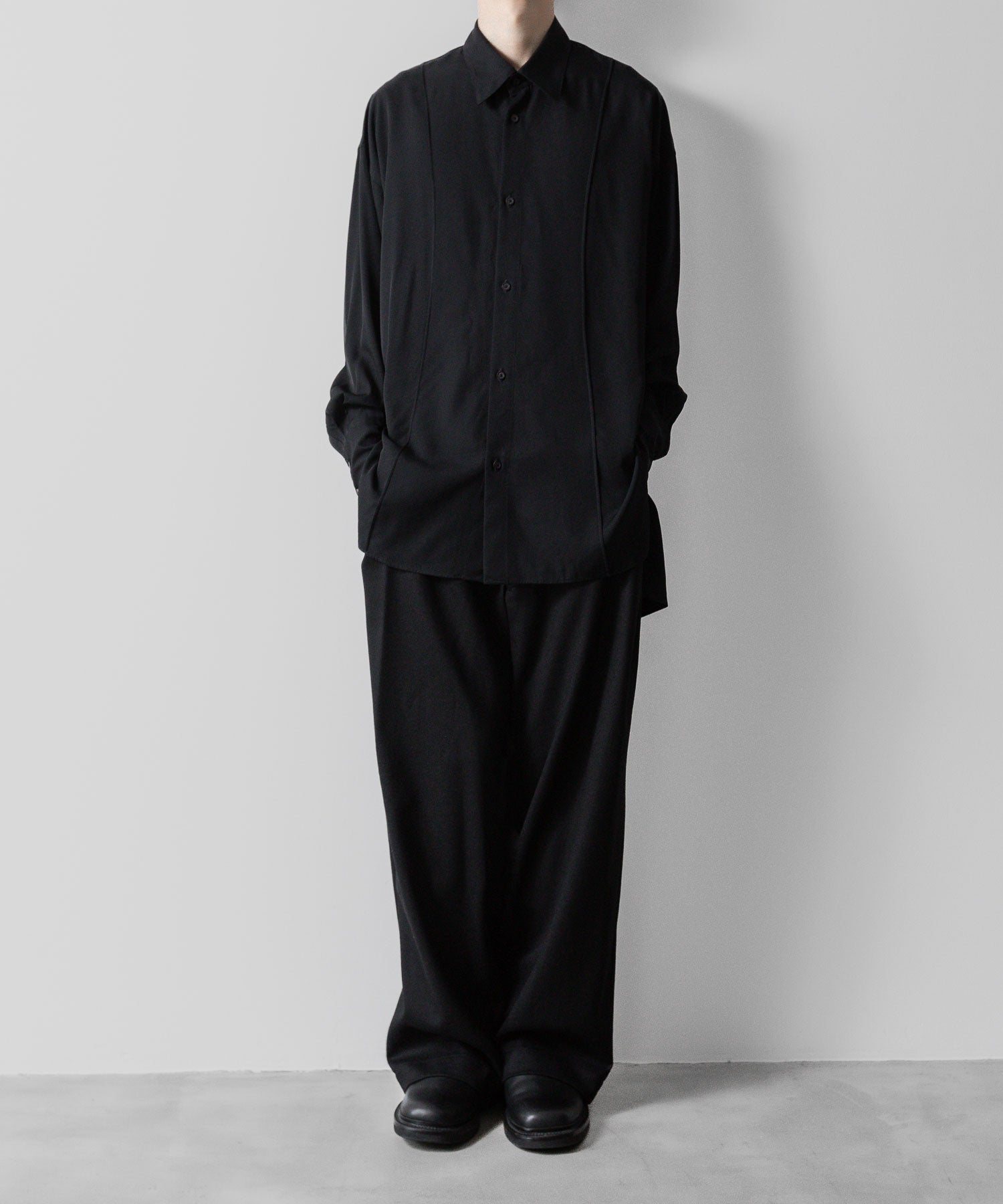  ANTHEM Aアンセムエー のVISCOSE TWILL SHAPE LINE SHIRT - BLACKの公式通販サイトsession福岡セレクトショップ