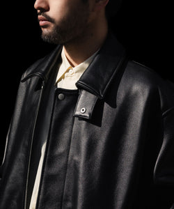 ssstein / シュタイン】SHEEP LEATHER ZIP SHORT JACKET - BLACK