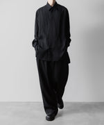 画像をギャラリービューアに読み込む,  ANTHEM Aアンセムエー のVISCOSE TWILL SHAPE LINE SHIRT - BLACKの公式通販サイトsession福岡セレクトショップ
