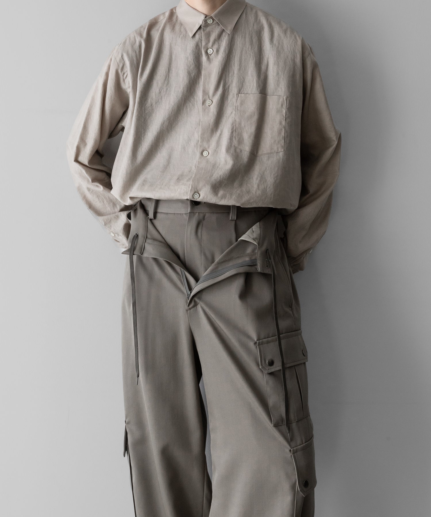 ssstein(シュタイン)のC/SI TWILL OVERSIZED REGULAR COLLAR SHIRT - GREIGEの公式通販サイトsession福岡セレクトショップ