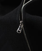 画像をギャラリービューアに読み込む, 【INTÉRIM】 HEAVY PURE WOOL NATTÉ WEAVE DEAD STOCK LEATHER COLLAR HARRINGTON JACKET - BLACK
