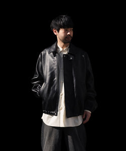 ssstein / シュタイン】SHEEP LEATHER ZIP SHORT JACKET - BLACK