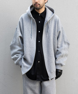 ssstein(シュタイン)のCOTTON DOUBLE KNIT TUCKED ZIP HOODIE - TOP GREYの公式通販サイトsession福岡セレクトショップ