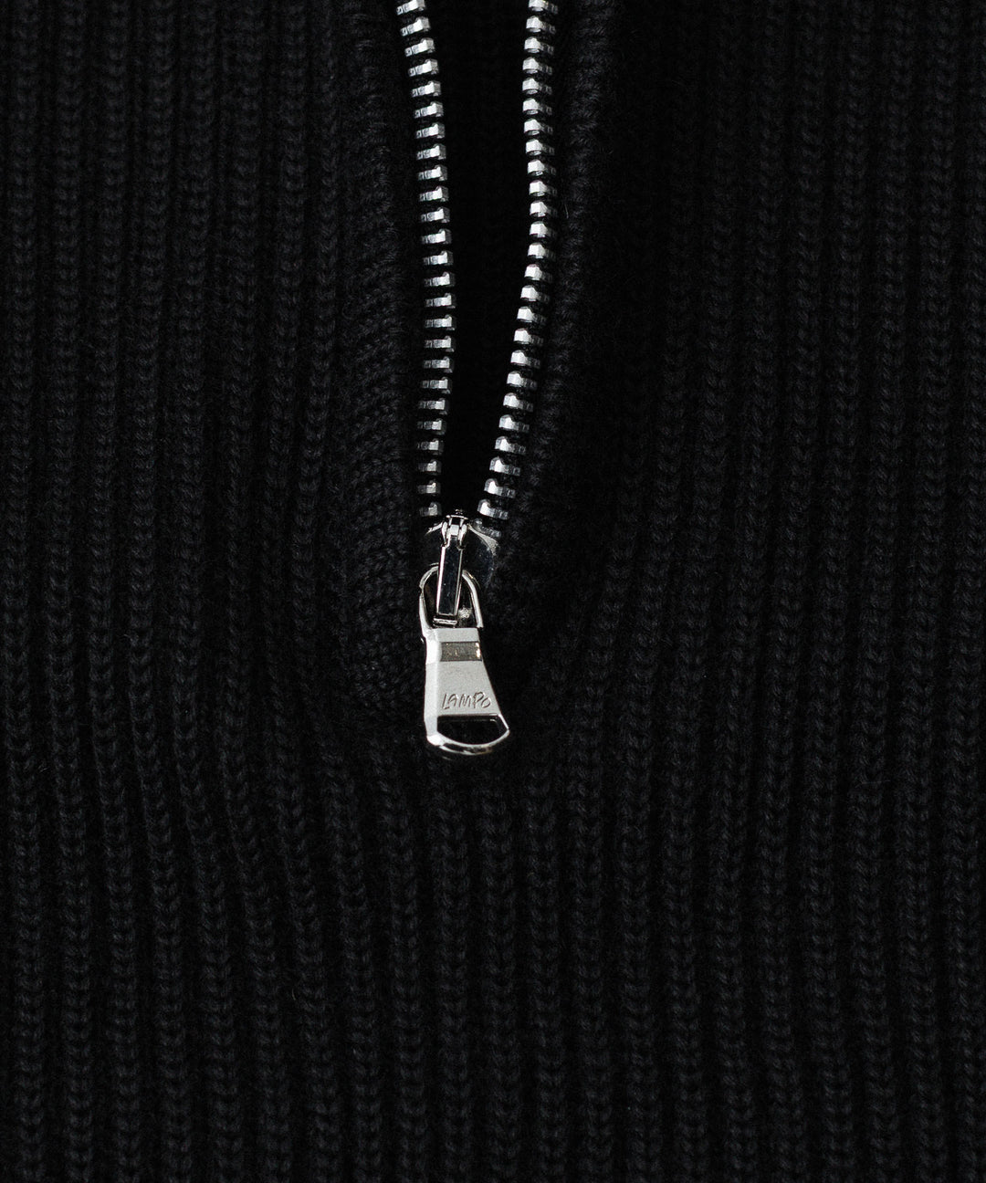 INTÉRIM - インテリムのWOOL SILK CASHMERE DEAD STOCK YARN DOUBLE RIB HALF ZIP KNITのBLACK公式通販サイトsession福岡セレクトショップ
