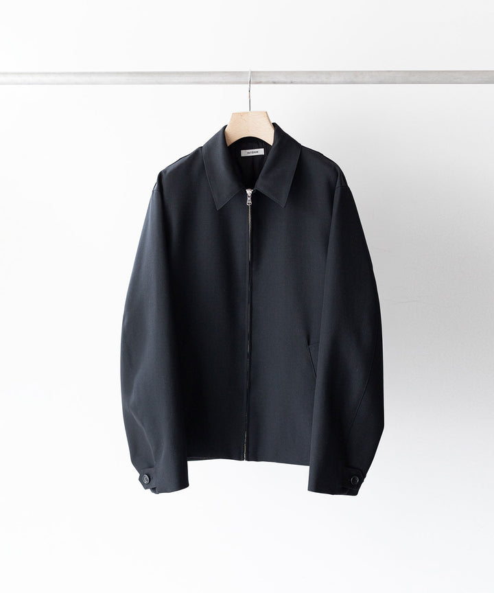 INTÉRIM インテリム 23AW PURE BLACK WOOL HARRINGTON JACKET - BLACK sessionセッション福岡セレクトショップ 公式通販サイト