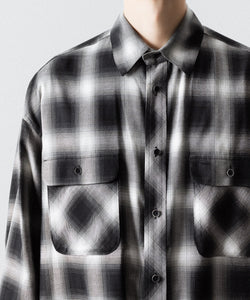 SUBLATIONS / サブレーションズ】OMBRE CHECK RELAX FIT SHIRT - BLACK