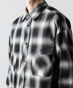 SUBLATIONS / サブレーションズ】OMBRE CHECK RELAX FIT SHIRT - BLACK