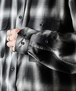 SUBLATIONS / サブレーションズ】OMBRE CHECK RELAX FIT SHIRT - BLACK