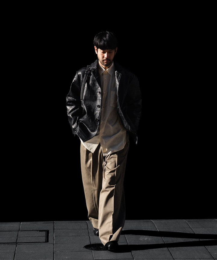 ANTHEM A アンセムエーのCOW LEATHER UNEVEN JACKETのBLACK 公式通販サイトsession福岡セレクトショップ