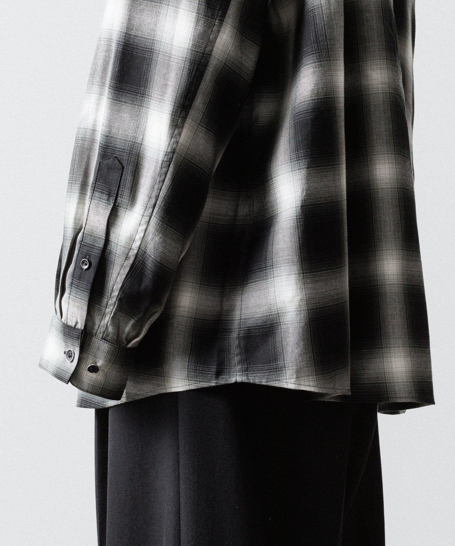 SUBLATIONS サブレーションズOMBRE CHECK RELAX FIT SHIRTのBLACK 公式通販サイトsession福岡セレクトショップ