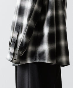 SUBLATIONS / サブレーションズ】OMBRE CHECK RELAX FIT SHIRT - BLACK