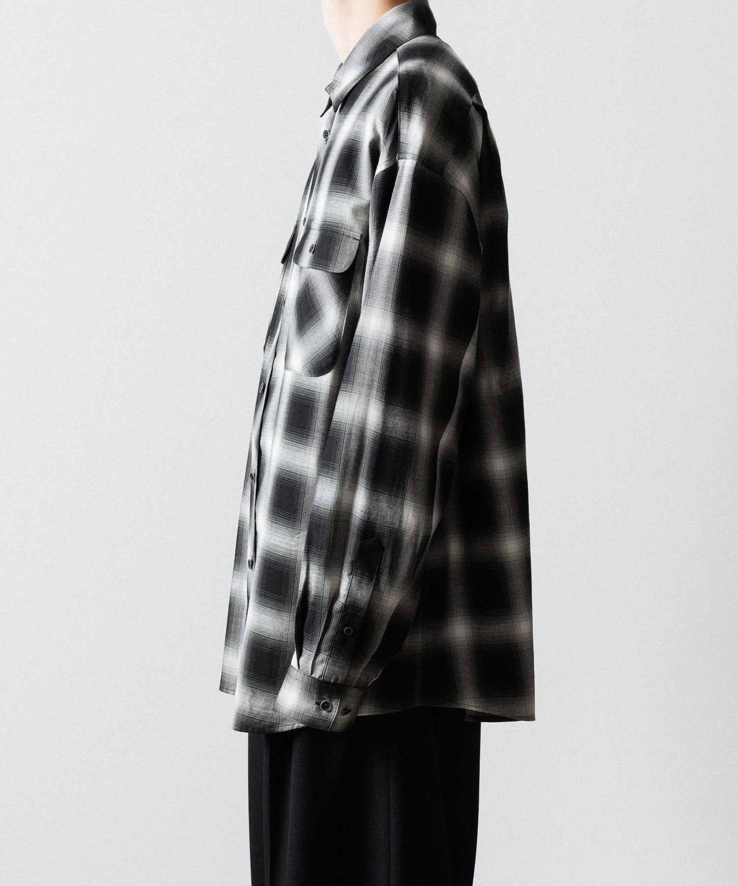 SUBLATIONS サブレーションズOMBRE CHECK RELAX FIT SHIRTのBLACK 公式通販サイトsession福岡セレクトショップ