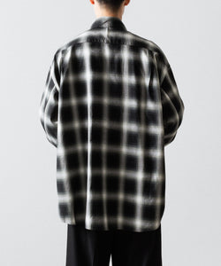 SUBLATIONS / サブレーションズ】OMBRE CHECK RELAX FIT SHIRT - BLACK