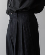 画像をギャラリービューアに読み込む, KANEMASA PHIL. カネマサフィルの36G WOOL STRIPE EASY TROUSERS - BLACK SPの公式通販サイトsession福岡セレクトショップ
