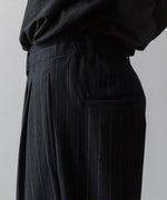 画像をギャラリービューアに読み込む, KANEMASA PHIL. カネマサフィルの36G WOOL STRIPE EASY TROUSERS - BLACK SPの公式通販サイトsession福岡セレクトショップ
