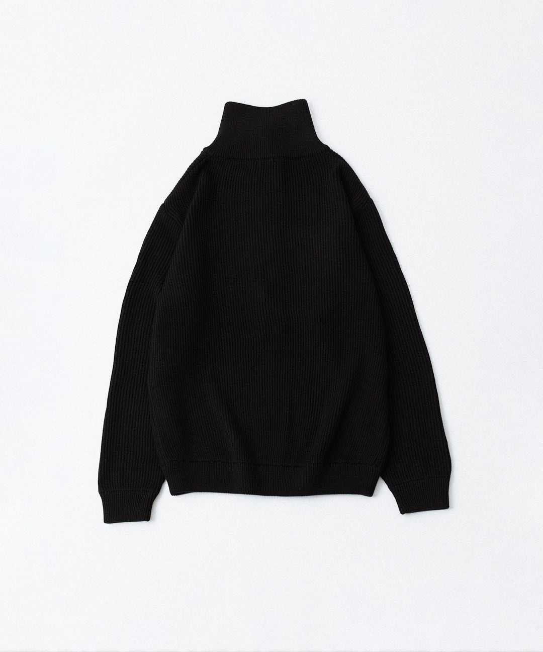 INTÉRIM - インテリムのWOOL SILK CASHMERE DEAD STOCK YARN DOUBLE RIB HALF ZIP KNITのBLACK公式通販サイトsession福岡セレクトショップ