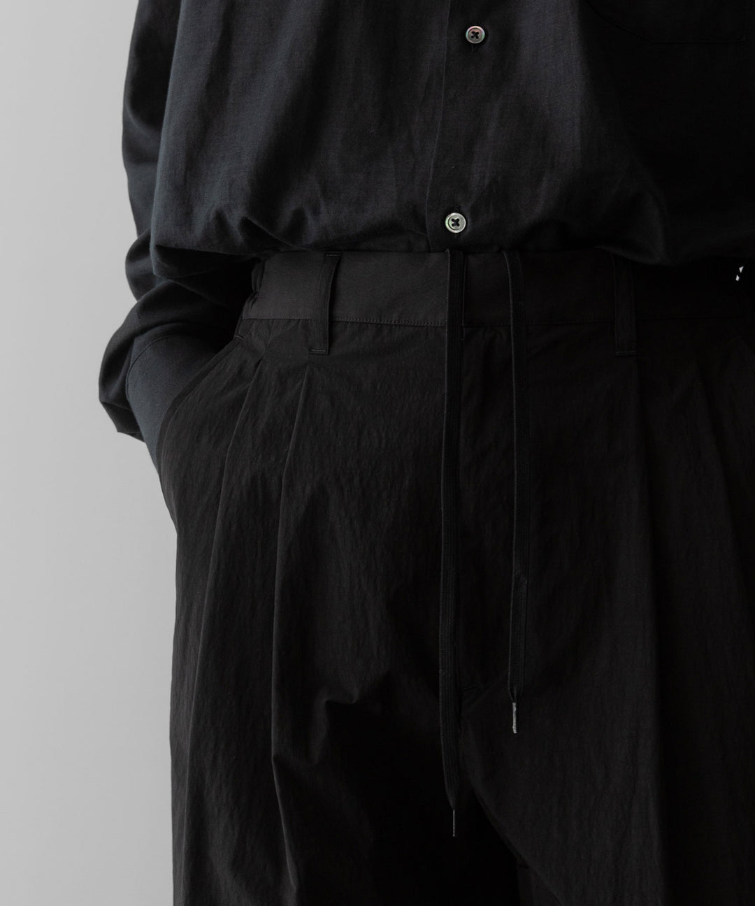 ssstein(シュタイン)のWINDPROOF NYLON WIDE EASY TROUSERS - BLACKの公式通販サイトsession福岡セレクトショップ
