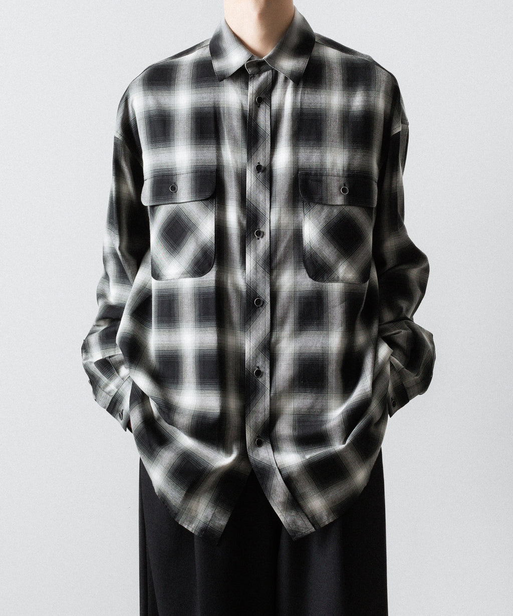 SUBLATIONS サブレーションズOMBRE CHECK RELAX FIT SHIRTのBLACK 公式通販サイトsession福岡セレクトショップ