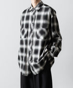 画像をギャラリービューアに読み込む, SUBLATIONS サブレーションズOMBRE CHECK RELAX FIT SHIRTのBLACK 公式通販サイトsession福岡セレクトショップ
