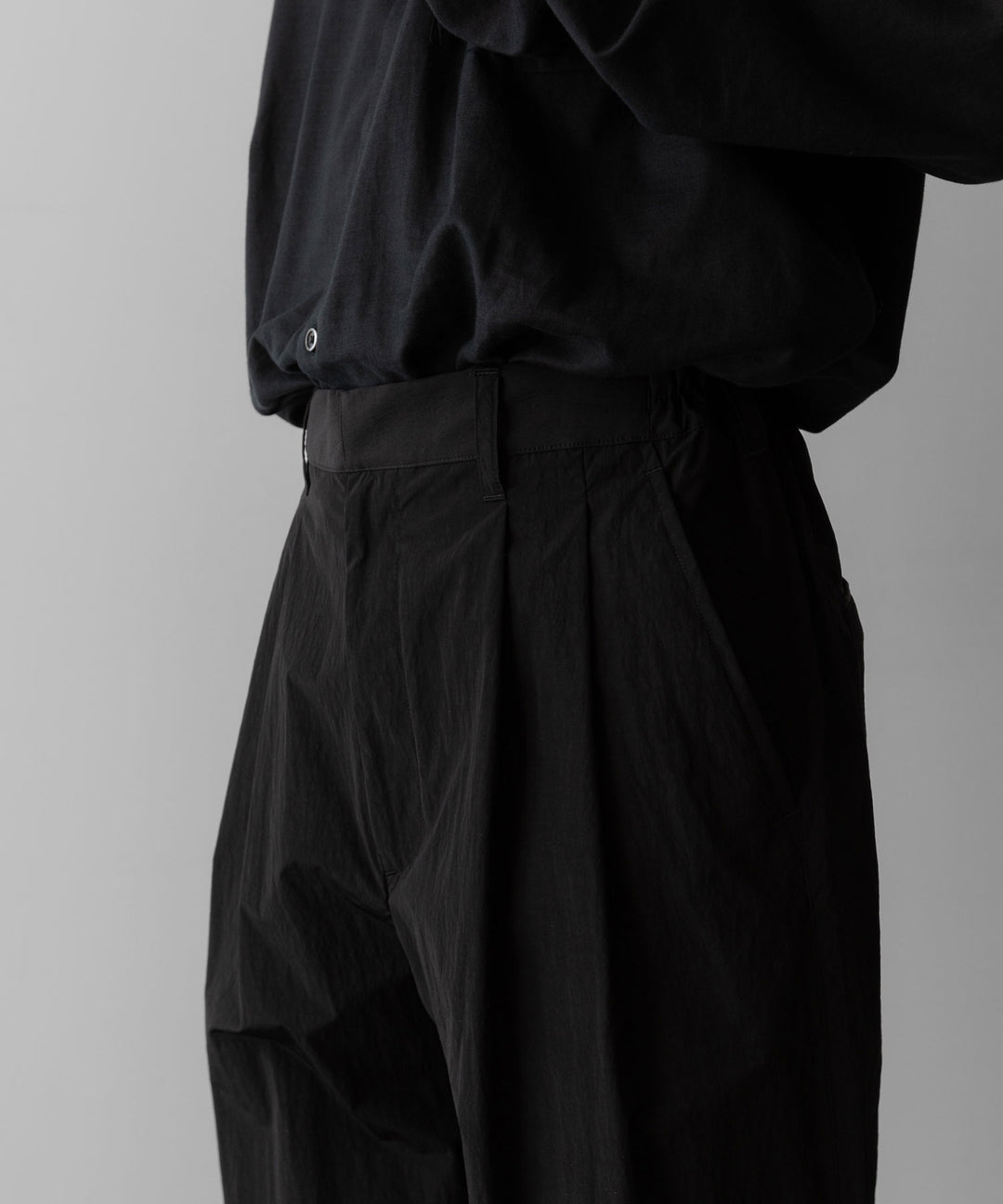 ssstein(シュタイン)のWINDPROOF NYLON WIDE EASY TROUSERS - BLACKの公式通販サイトsession福岡セレクトショップ